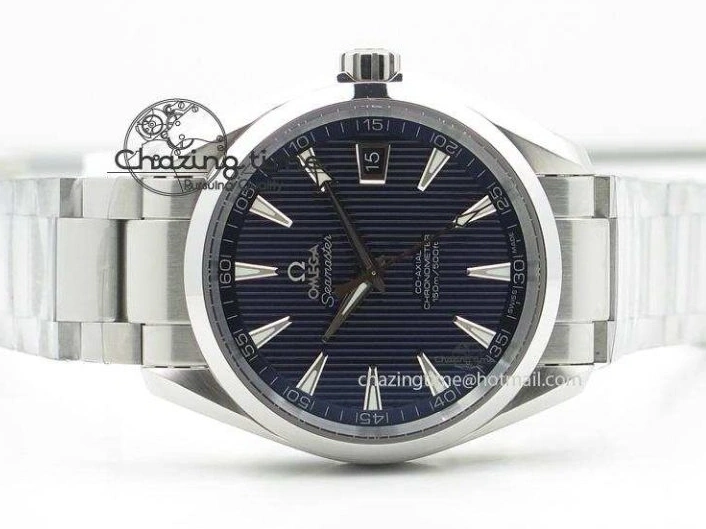 0324 Affordable Aqua Terra 150M SS 1:1 Best Edition Deep Blue Textured Dial On SS Bracelet A 8253